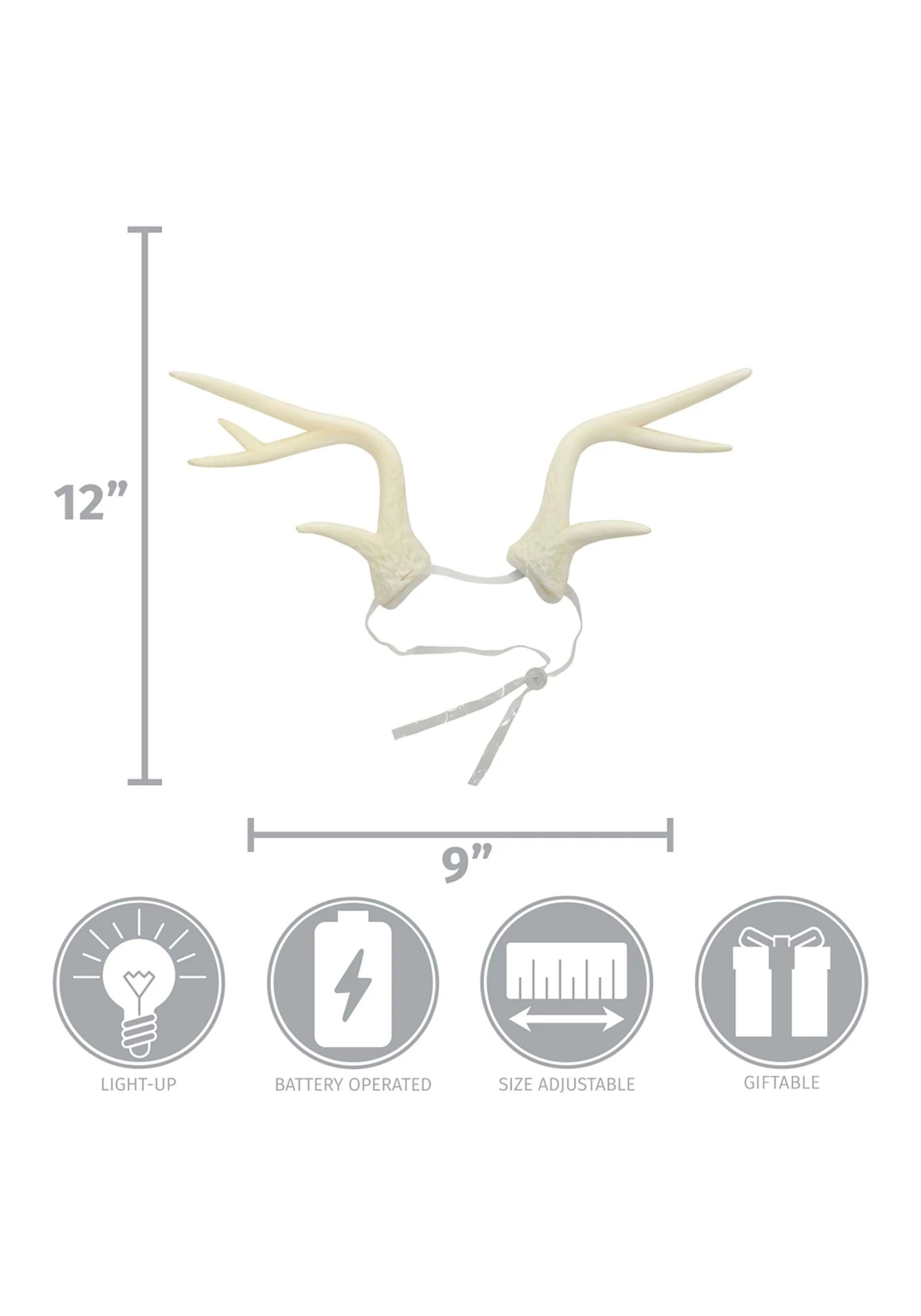 White Light-Up Deer Antlers Costume LumenHorns 6 White Light-Up Deer Antlers Costume LumenHorns - Image 4