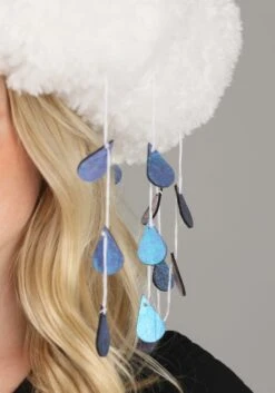 Adult Sherpa Light-Up Rain Cloud Costume Hat -Halloween Costumes light up rain cloud sherpa hat alt 1