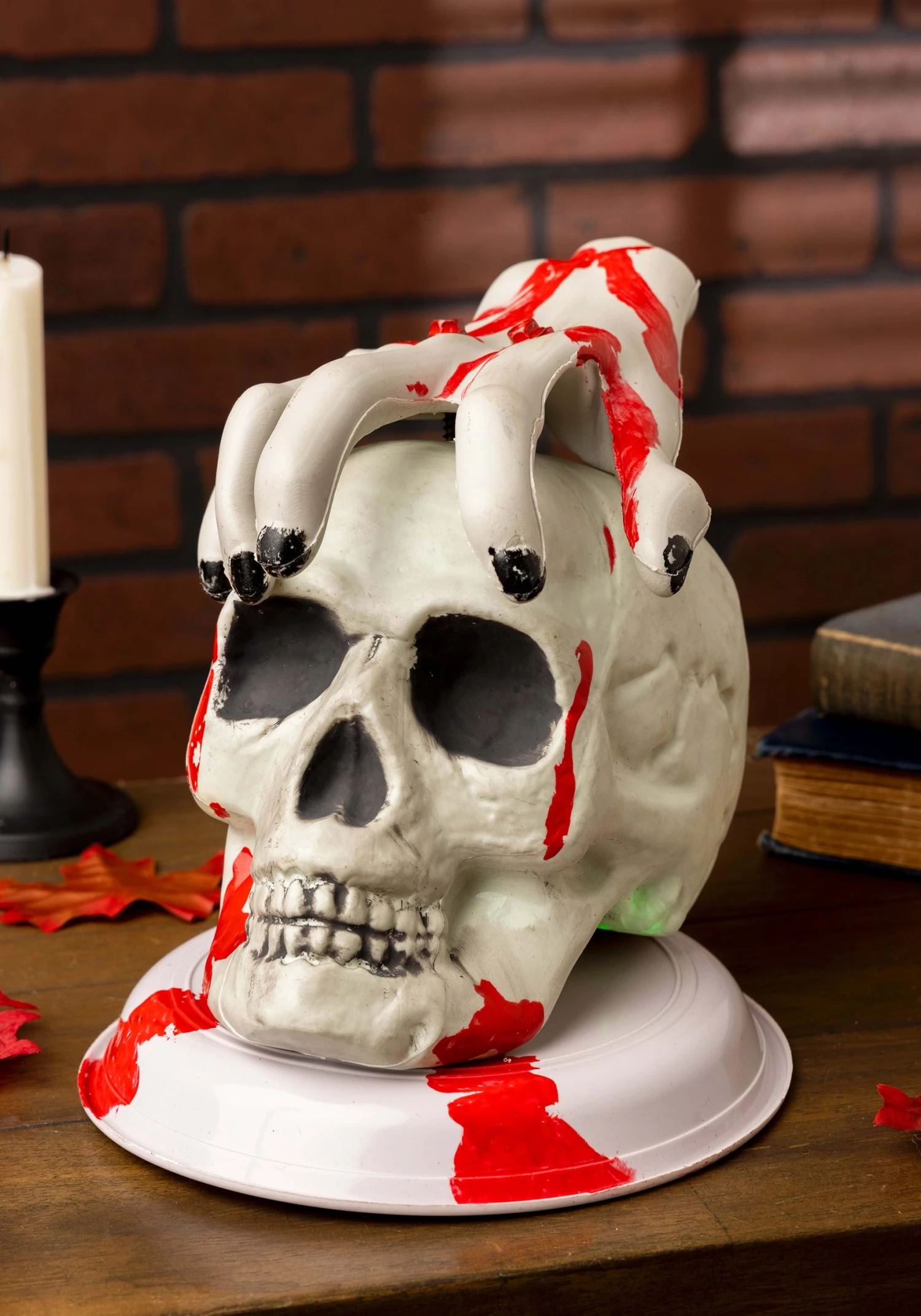 Light Up Skull And Bloody Hand Halloween Decoration 3 Light Up Skull And Bloody Hand Halloween Decoration