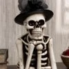 Light Up Skeleton Figure With Top Hat Decoration