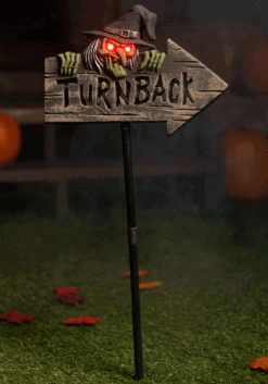 Light Up Witchy Warning Sign Halloween Decoration 7 Light Up Witchy Warning Sign Halloween Decoration -Halloween Costumes light up witchy warning sign decoration alt 2