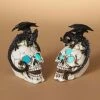 Set Of Two 5.5" Light Up Dragon On Skulls Halloween Decoration -Halloween Costumes lighted dragon on skulls set
