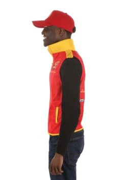 Lightning McQueen Crew Hat & Vest Costume Kit For Adults -Halloween Costumes lightning mcqueen crew hat vest kit alt 2