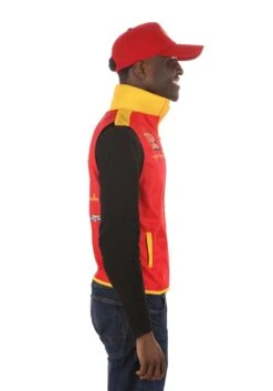 Lightning McQueen Crew Hat & Vest Costume Kit For Adults -Halloween Costumes lightning mcqueen crew hat vest kit alt 3