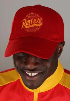 Lightning McQueen Crew Hat & Vest Costume Kit For Adults -Halloween Costumes lightning mcqueen crew hat vest kit alt 4