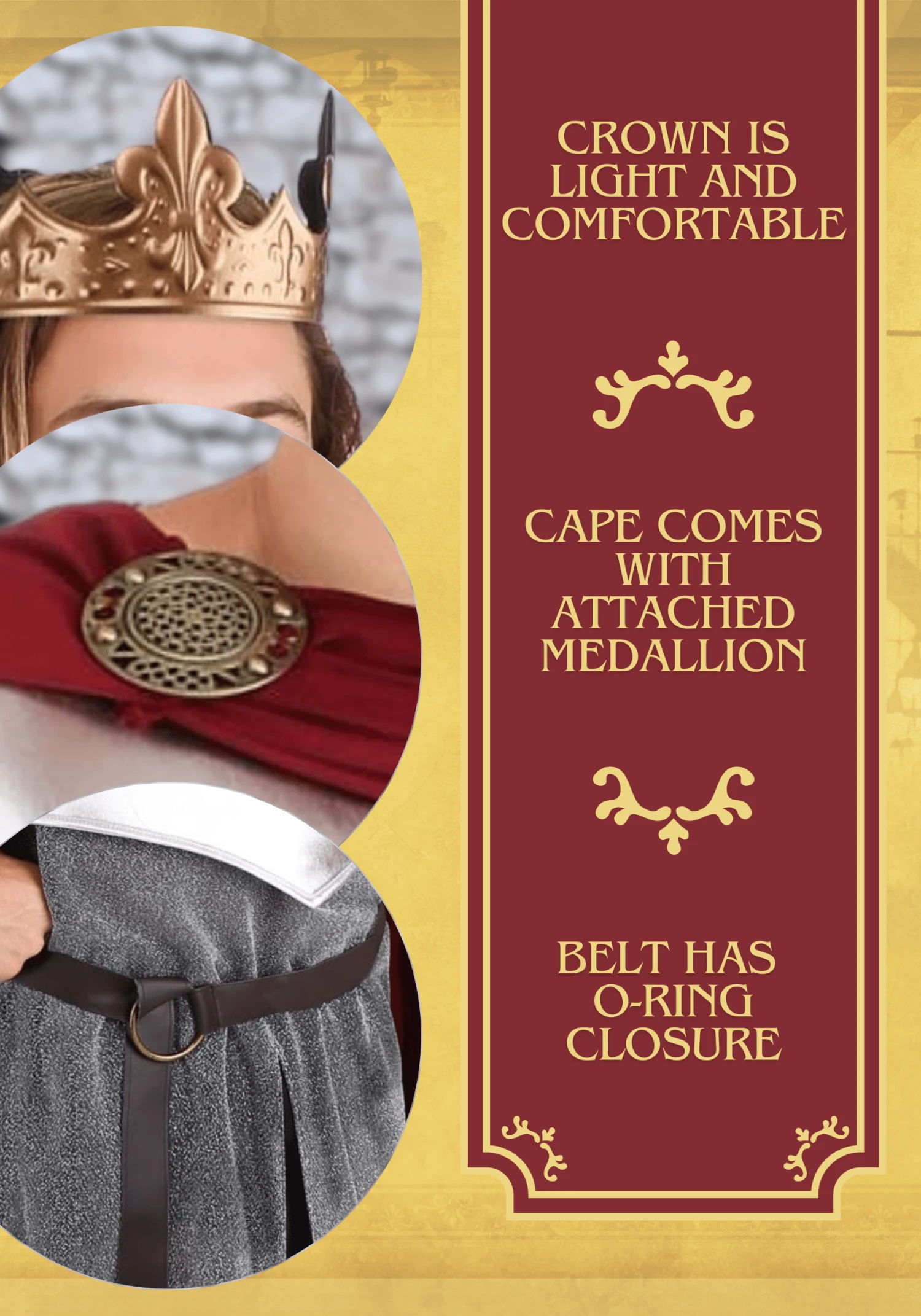 Lionheart Knight Costume For Men 6 Lionheart Knight Costume For Men - Image 4