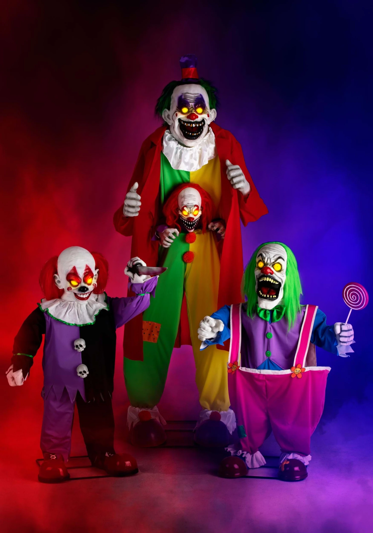4FT Little Killer Clown Animatronic Halloween Decoration 5 4FT Little Killer Clown Animatronic Halloween Decoration - Image 3