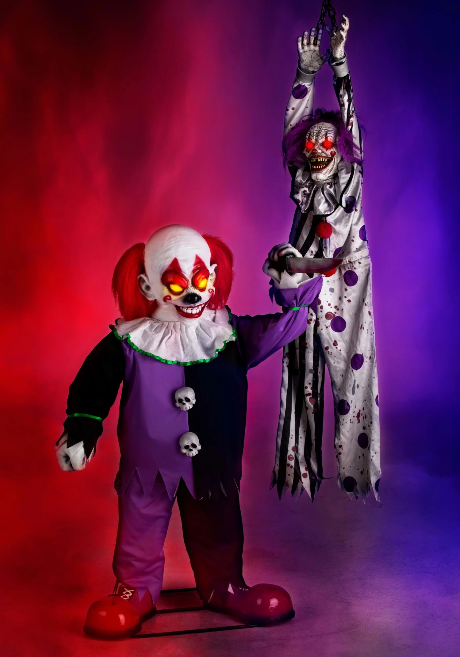 4FT Little Killer Clown Animatronic Halloween Decoration 6 4FT Little Killer Clown Animatronic Halloween Decoration - Image 4