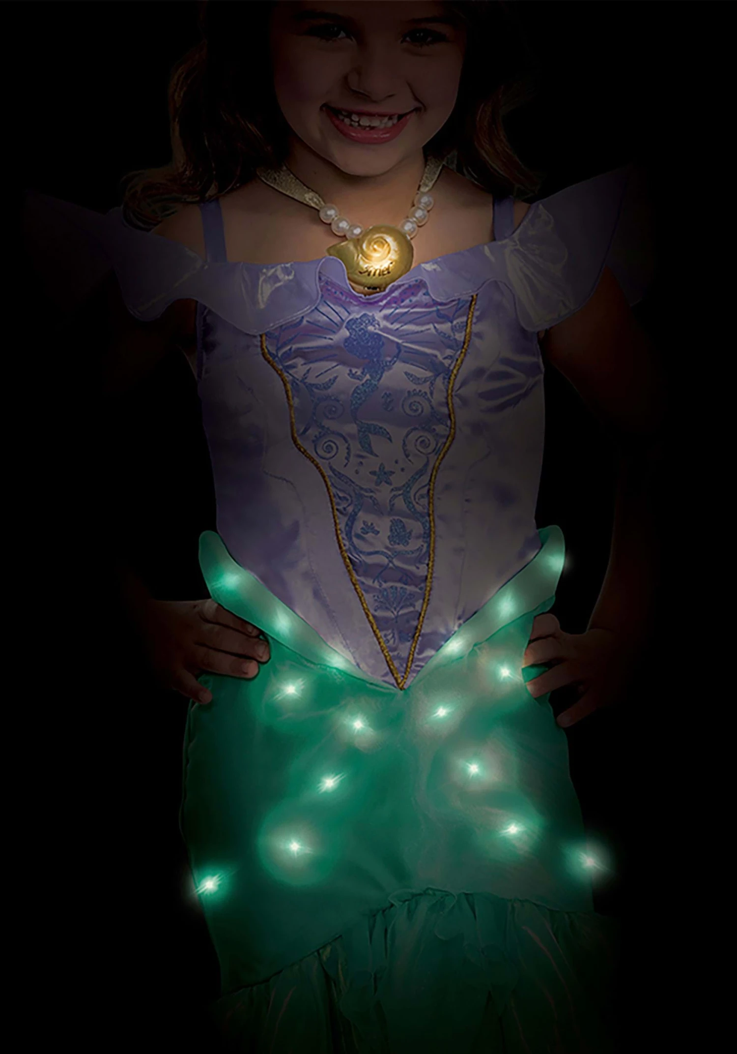 Disguise Disney The Little Mermaid Prestige Ariel Sound And Light Up Costume For Girls 6 Disguise Disney The Little Mermaid Prestige Ariel Sound And Light Up Costume For Girls - Image 4