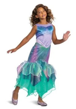 Disguise Girl's Little Mermaid Live Action Deluxe Ariel Costume Dress 9 Disguise Girl's Little Mermaid Live Action Deluxe Ariel Costume Dress -Halloween Costumes little mermaid live action child deluxe ariel merm alt 1