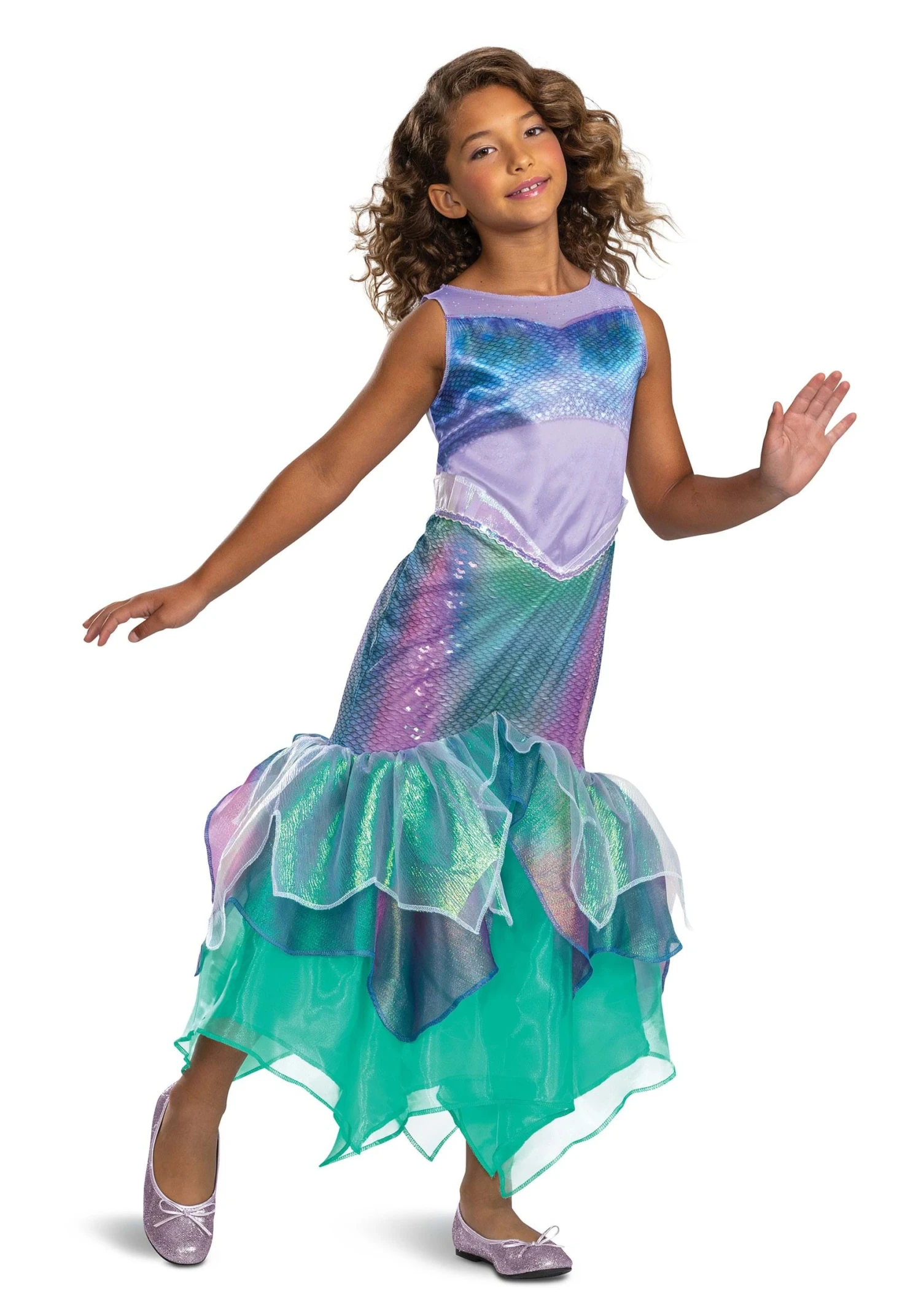 Disguise Girl's Little Mermaid Live Action Deluxe Ariel Costume Dress 6 Disguise Girl's Little Mermaid Live Action Deluxe Ariel Costume Dress - Image 4