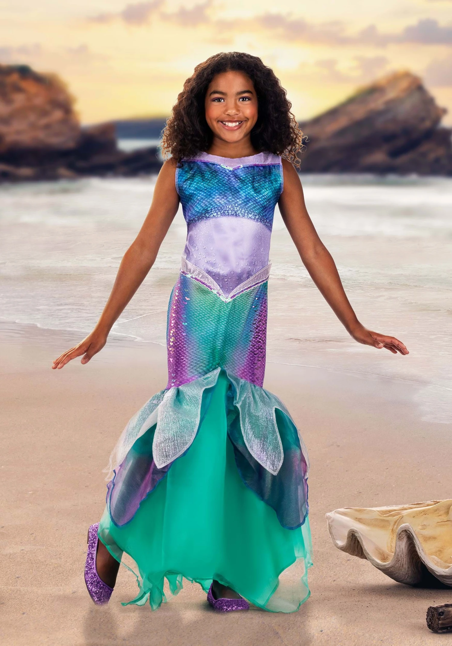 Disguise Girl's Little Mermaid Live Action Deluxe Ariel Costume Dress 3 Disguise Girl's Little Mermaid Live Action Deluxe Ariel Costume Dress