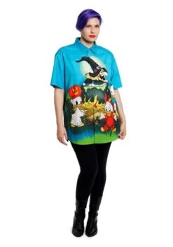 Loungefly Disney Huey, Dewey, & Louie Halloween Button Up Shirt -Halloween Costumes loungefly disney huey dewey louie halloween shirt alt 3