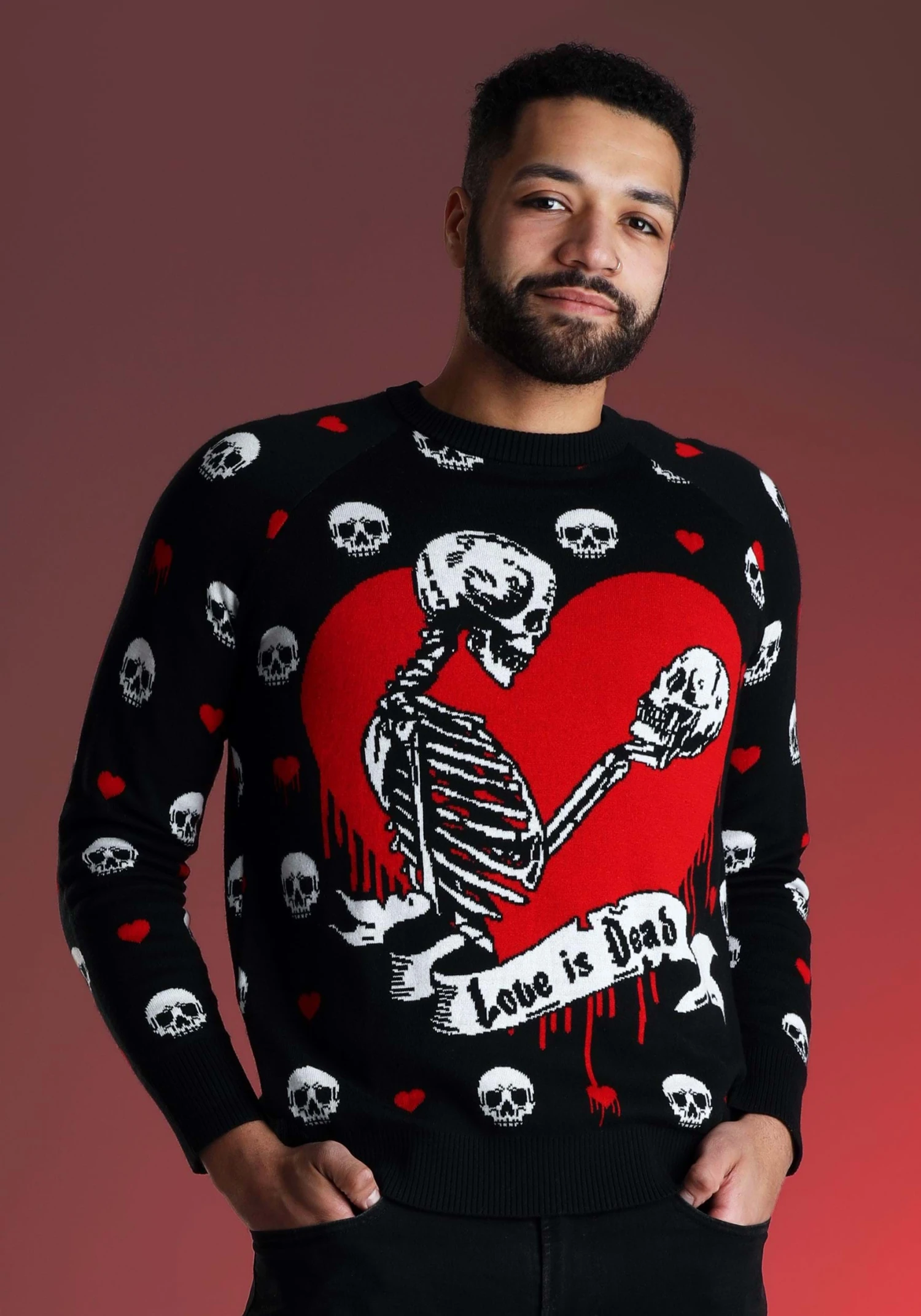 Love Is Dead Valentine's Day Sweater For Adults 3 Love Is Dead Valentine's Day Sweater For Adults