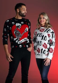 Love Is Dead Valentine's Day Sweater For Adults 14 Love Is Dead Valentine's Day Sweater For Adults -Halloween Costumes love is dead valentines day sweater alt 1