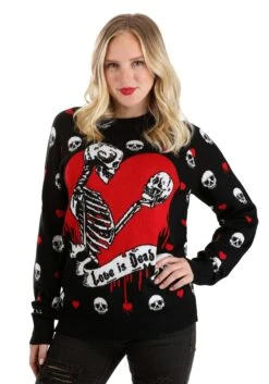 Love Is Dead Valentine's Day Sweater For Adults 20 Love Is Dead Valentine's Day Sweater For Adults -Halloween Costumes love is dead valentines day sweater alt 12