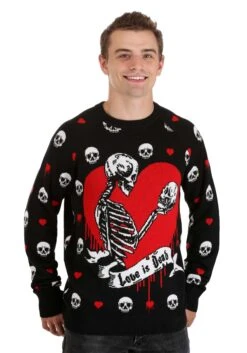 Love Is Dead Valentine's Day Sweater For Adults 21 Love Is Dead Valentine's Day Sweater For Adults -Halloween Costumes love is dead valentines day sweater alt 13