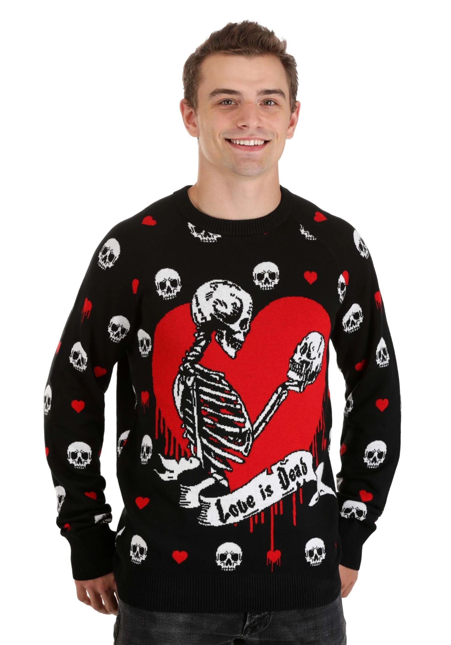 Love Is Dead Valentine's Day Sweater For Adults 12 Love Is Dead Valentine's Day Sweater For Adults - Image 10