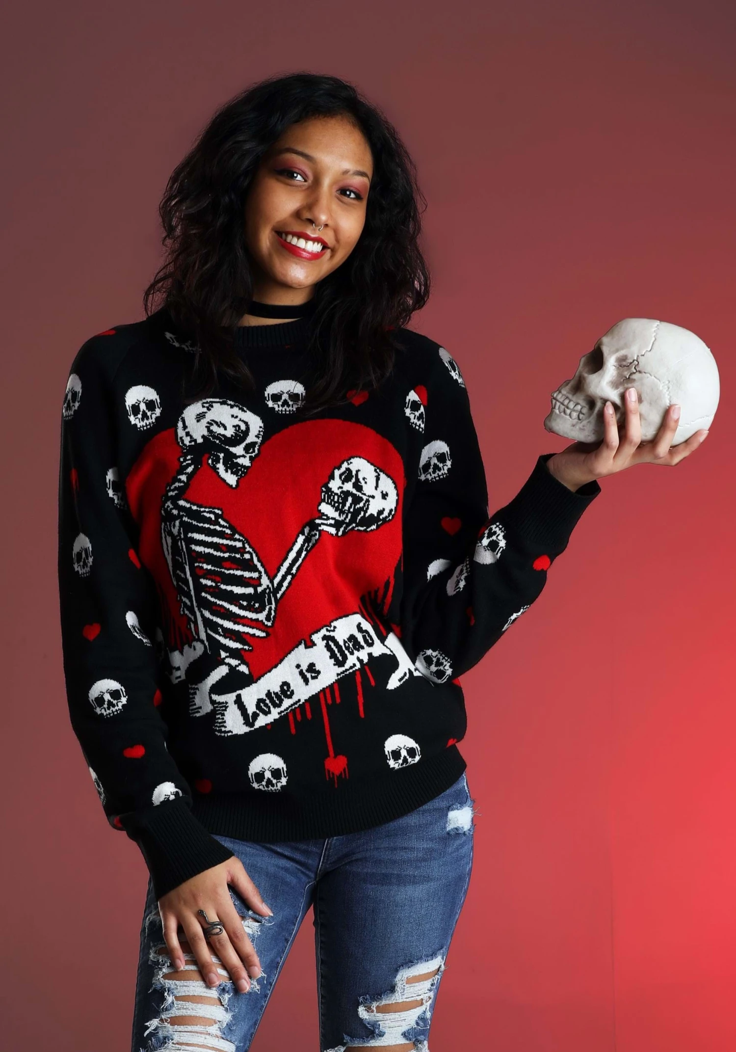 Love Is Dead Valentine's Day Sweater For Adults 4 Love Is Dead Valentine's Day Sweater For Adults - Image 2