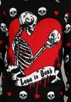 Love Is Dead Valentine's Day Sweater For Adults 17 Love Is Dead Valentine's Day Sweater For Adults -Halloween Costumes love is dead valentines day sweater alt 9