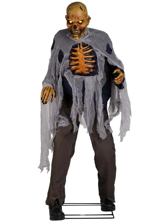 5.9FT Lumbering Zombie Animatronic Halloween Decoration 6 5.9FT Lumbering Zombie Animatronic Halloween Decoration - Image 4