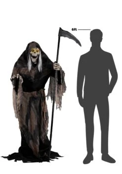 6 Foot Lunging Reaper Animatronic Seasonal Visions International Decoration 17 6 Foot Lunging Reaper Animatronic Seasonal Visions International Decoration -Halloween Costumes lunging reaper animated decoration alt 7