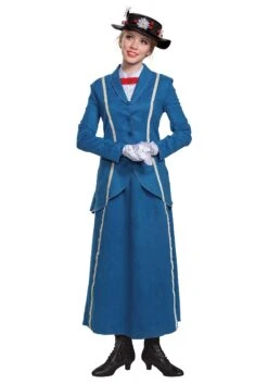 Women's Mary Poppins Blue Coat Costume