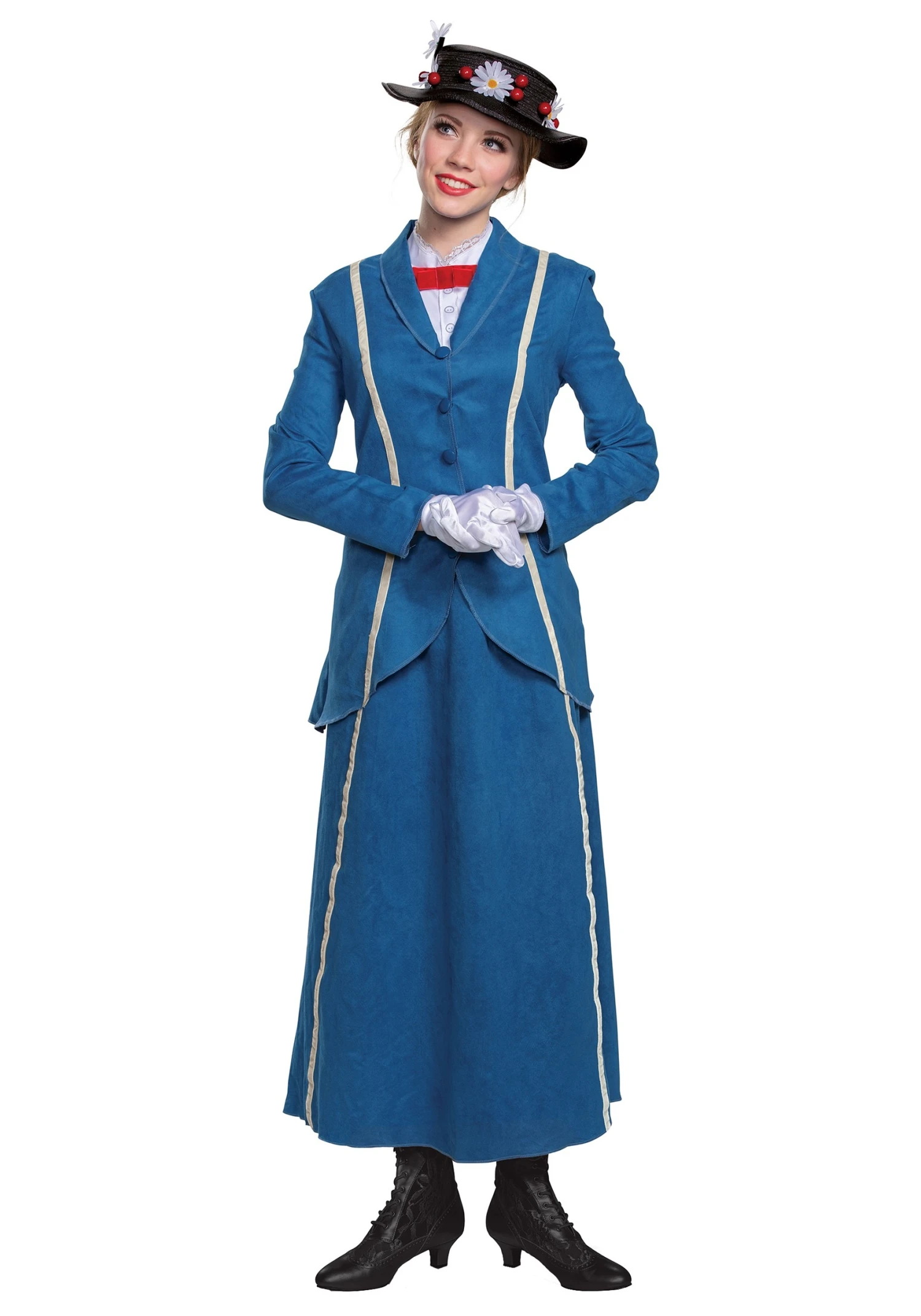 Women's Mary Poppins Blue Coat Costume 3 Women's Mary Poppins Blue Coat Costume