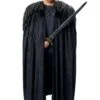 Medieval Fur Trimmed Black Cape -Halloween Costumes medieval fur trimmed black cape