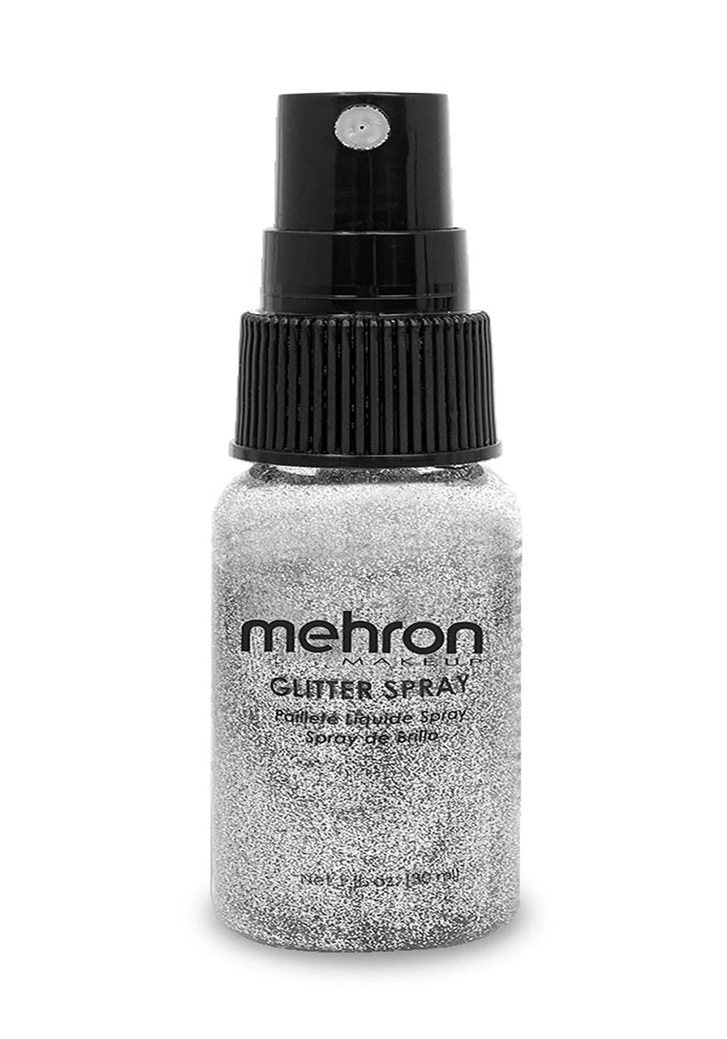 Silver Glitter Mehron Makeup Spray 3 Silver Glitter Mehron Makeup Spray