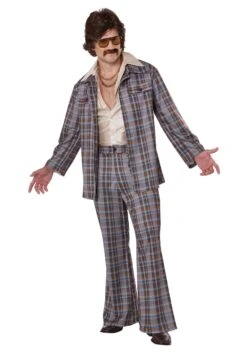 Men's 3 Piece 70's Plaid Leisure Suit Costume -Halloween Costumes mens 3 piece 70s plaid leisure suit costume alt 2