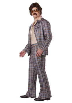 Men's 3 Piece 70's Plaid Leisure Suit Costume -Halloween Costumes mens 3 piece 70s plaid leisure suit costume alt 4