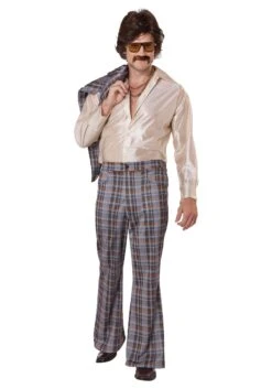Men's 3 Piece 70's Plaid Leisure Suit Costume -Halloween Costumes mens 3 piece 70s plaid leisure suit costume alt 6