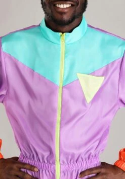 80's Purple Tracksuit Costume For Men 11 80's Purple Tracksuit Costume For Men -Halloween Costumes mens 80s purple tracksuit costume alt 4
