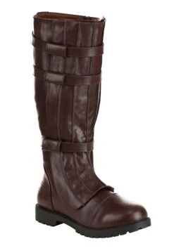 Brown Costume Boots With Straps For Men