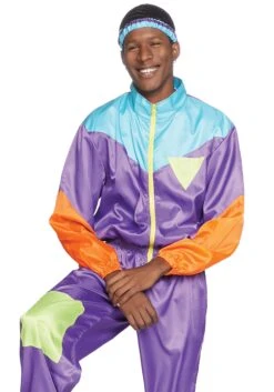 LEG AVENUE Awesome 80s Men's Track Suit Costume -Halloween Costumes mens awesome 80s ski suit costume alt 1