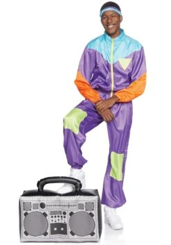 LEG AVENUE Awesome 80s Men's Track Suit Costume -Halloween Costumes mens awesome 80s ski suit costume alt 2