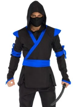 LEG AVENUE Blue Ninja Mens Costume 8 LEG AVENUE Blue Ninja Mens Costume -Halloween Costumes mens blue ninja alt 2