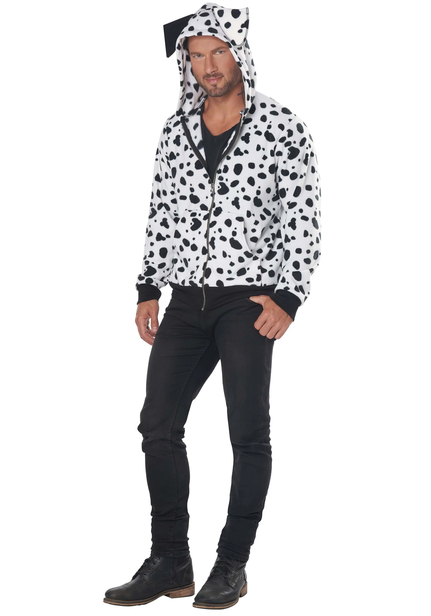 Men's Dalmatian Hoodie Costume 4 Men's Dalmatian Hoodie Costume - Image 2