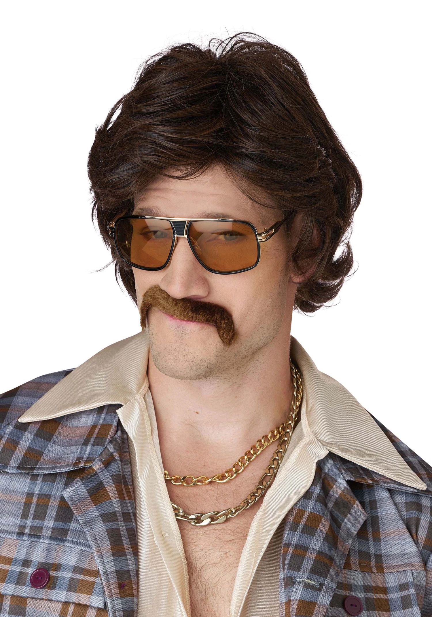 Disco Daddy Costume Wig And Mustache For Men 3 Disco Daddy Costume Wig And Mustache For Men
