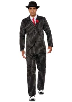 Dreamgirl Men's Black Gangsta Suit Costume 6 Dreamgirl Men's Black Gangsta Suit Costume -Halloween Costumes mens gangsta costume alt 1