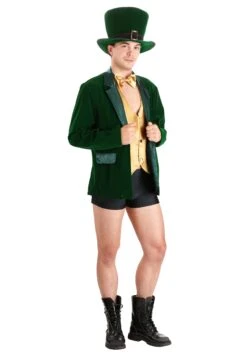 Men's Gold And Green Leprechaun Costume 17 Men's Gold And Green Leprechaun Costume -Halloween Costumes mens gold and green leprechaun costume alt 4