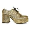 Gold Glitter Platform Shoes For Men -Halloween Costumes mens gold glitter platform shoes
