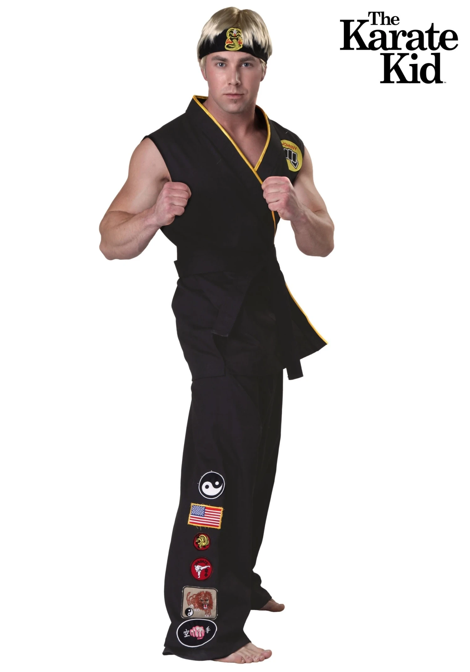 Karate Kid Plus Size Authentic Cobra Kai Men's Costume 3 Karate Kid Plus Size Authentic Cobra Kai Men's Costume