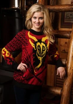 Krampus Ugly Christmas Sweater For Adults -Halloween Costumes mens krampus sweater