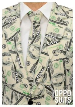 Men's OppoSuits Money Costume Suit 11 Men's OppoSuits Money Costume Suit -Halloween Costumes mens money suit close up