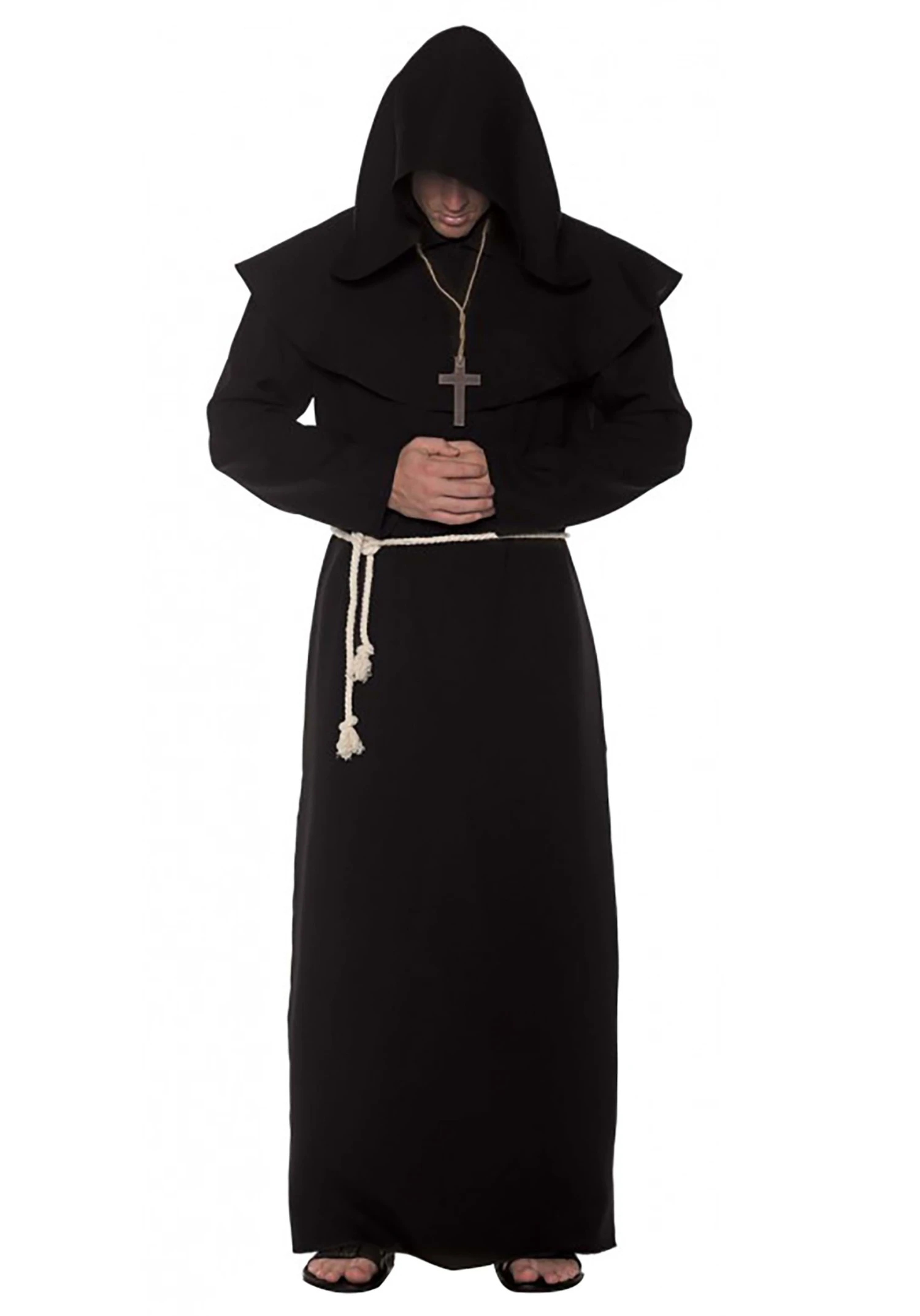 Monk Black Robe Costume For Men 3 Monk Black Robe Costume For Men