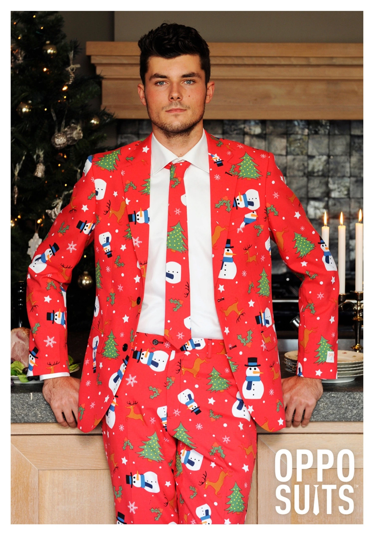 Men's OppoSuits Red Christmas Costume Suit 3 Men's OppoSuits Red Christmas Costume Suit