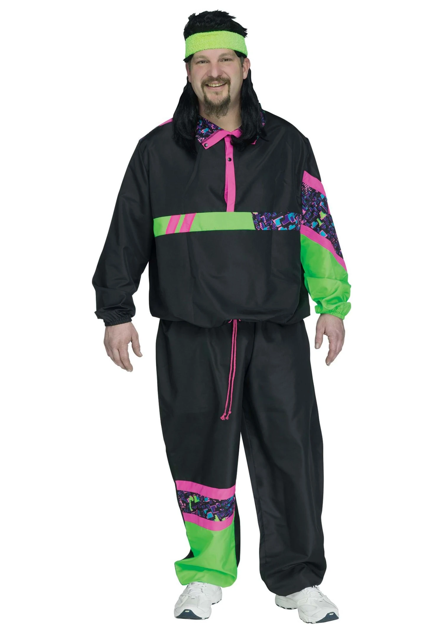 Fun World Plus Size 80's Track Suit Costume For Men 3 Fun World Plus Size 80's Track Suit Costume For Men