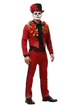 Men's Plus Size Day Of The Dead Costume